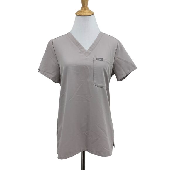 Figs Top Womens XS Extra Small Cool Stone Catarina One Pocket Scrub Short Sleeve - Picture 1 of 12